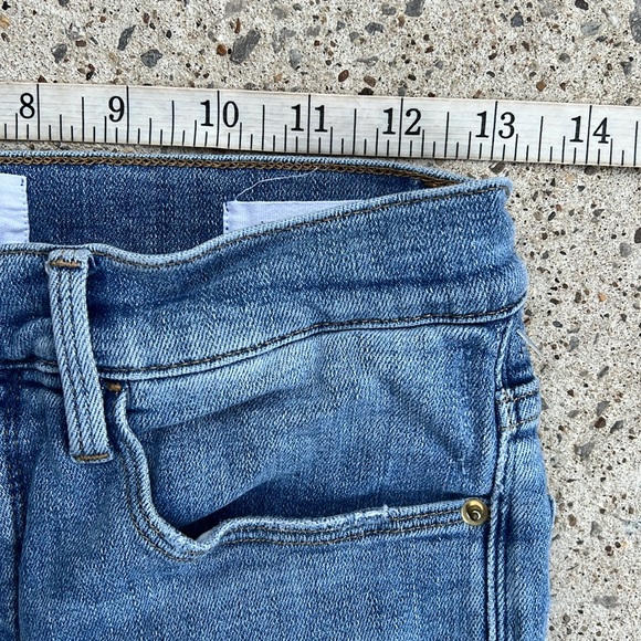 FRAME Le Sylvie High Waist Raw Hem Crop Jeans Overturn Wash Waist 27 - Picture 6 of 12